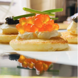 blinis con caviale di salmone