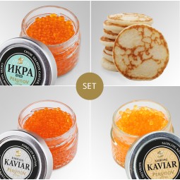 uova di pesce con blinis