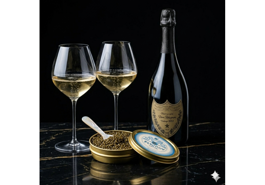 Il Matrimonio Perfetto: Caviale Osietra Iraniano Perunov e Dom Pérignon